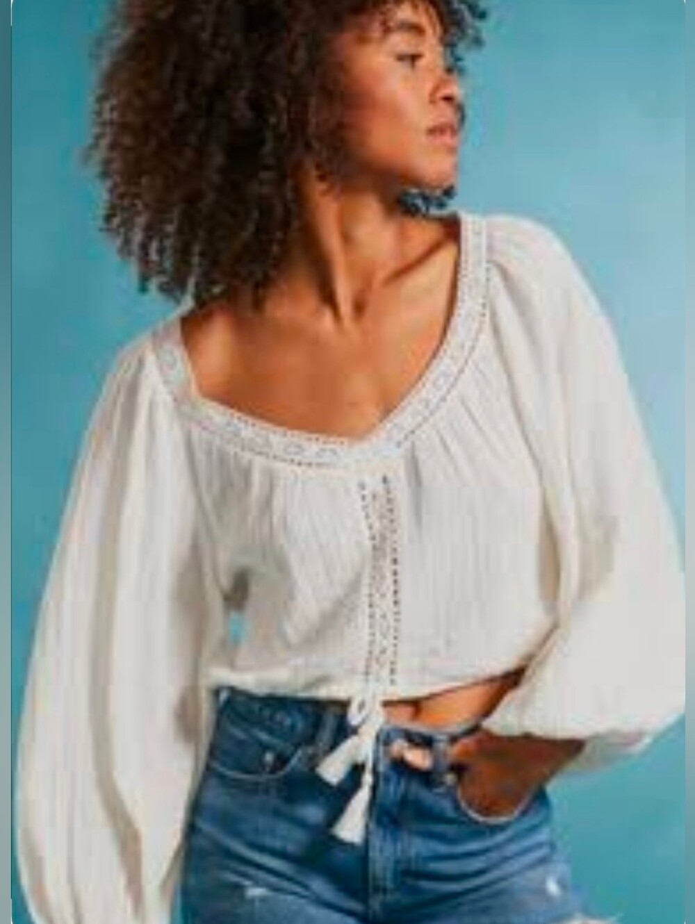 Roxy What A Vibe Long Sleeve Crop Top (Med) NWT $54 Retail